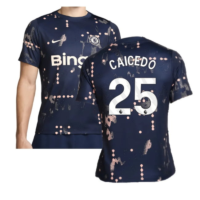 2024-2025 Chelsea Academy Pro Pre-Match Shirt (Obsidian) (Caicedo 25)-SoccerKits Hub | Buy Soccer Jerseys Online